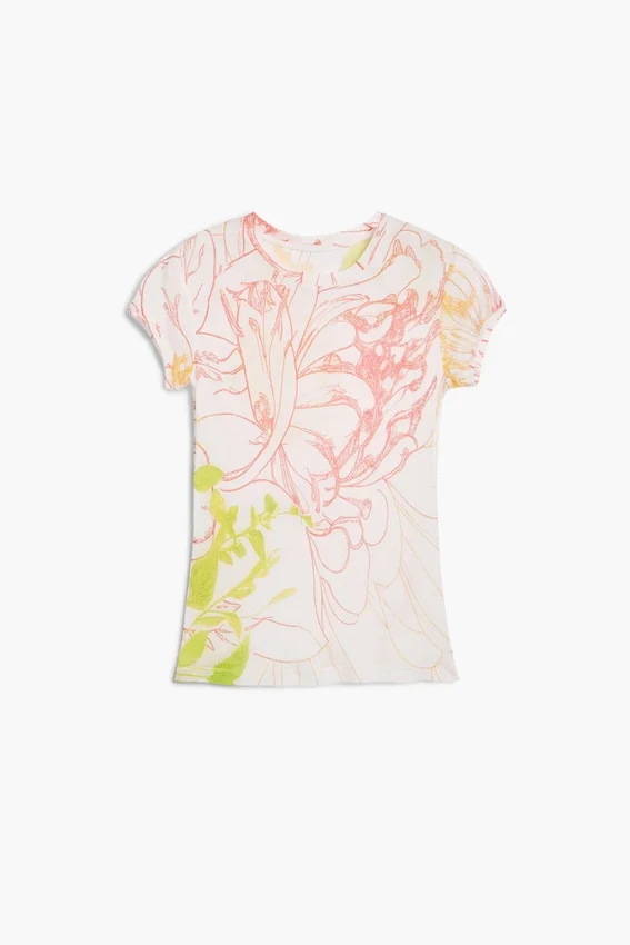 Bedrucktes Strick-T-Shirt Bedrucktes Strick-T-Shirt