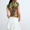 Bedrucktes Strick-T-Shirt Bedrucktes Strick-T-Shirt
