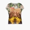 Bedrucktes Strick-T-Shirt Bedrucktes Strick-T-Shirt