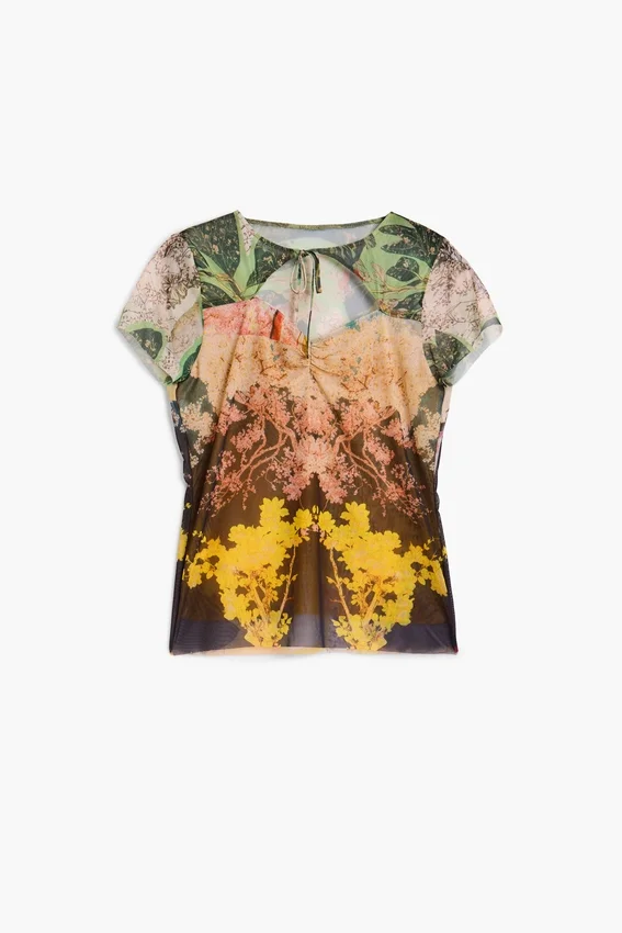 Bedrucktes Strick-T-Shirt Bedrucktes Strick-T-Shirt