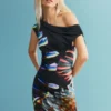 Bedrucktes Strickkleid von M. C. Lacroix Bedrucktes Strickkleid von M. C. Lacroix