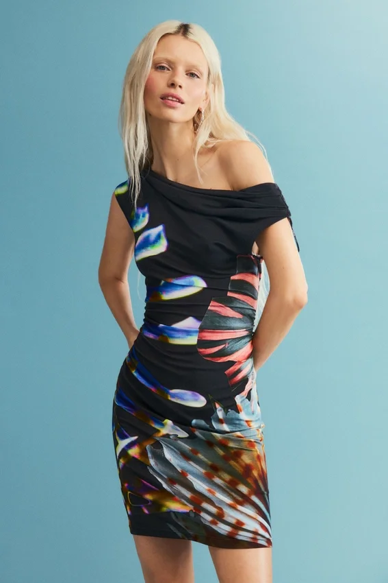 Bedrucktes Strickkleid von M. C. Lacroix Bedrucktes Strickkleid von M. C. Lacroix