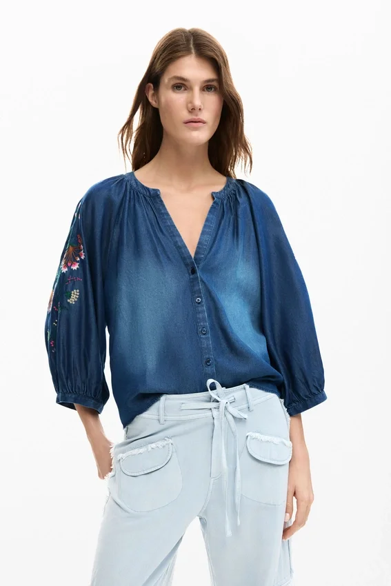 Bestickte Ballonbluse Bestickte Ballonbluse