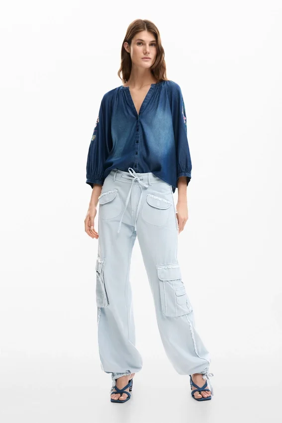 Bestickte Ballonbluse Bestickte Ballonbluse