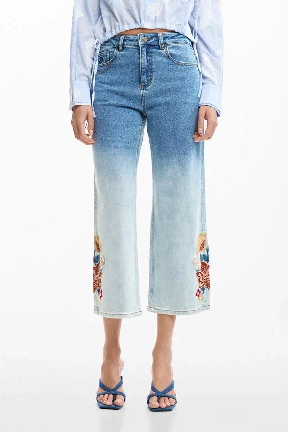 Bestickte Culotte-Jeans Bestickte Culotte-Jeans