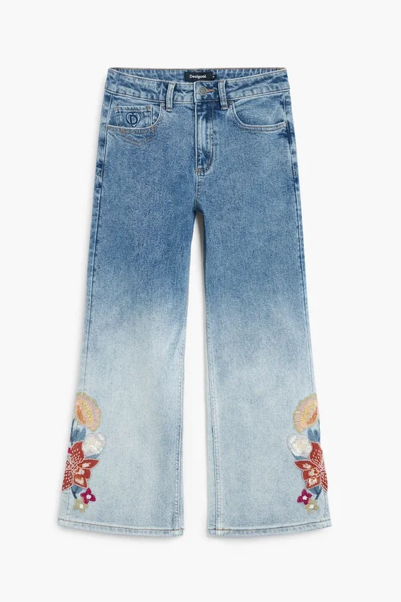 Bestickte Culotte-Jeans Bestickte Culotte-Jeans