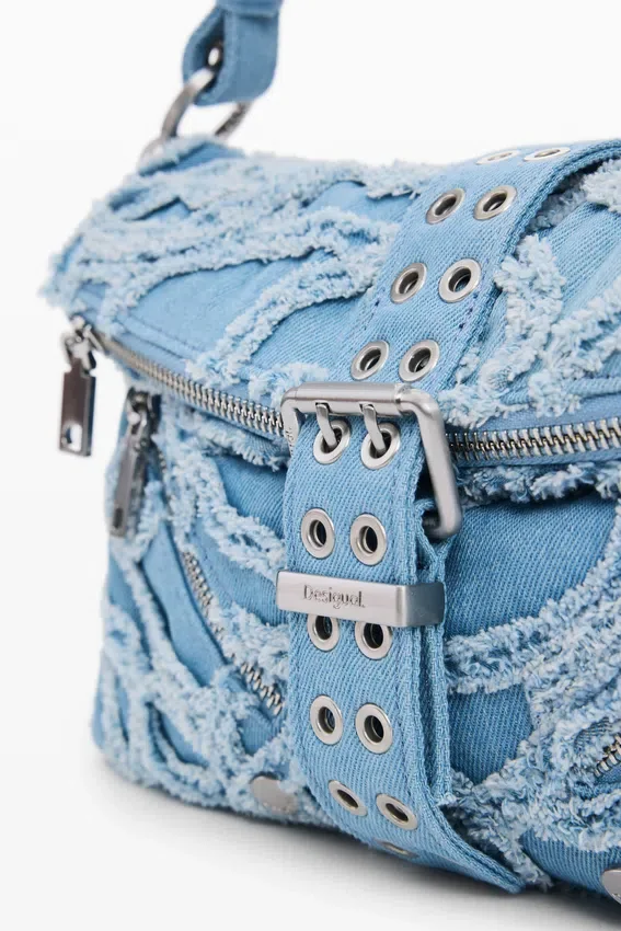 Bestickte Denim-Tasche Bestickte Denim-Tasche