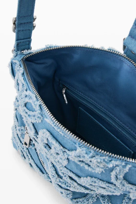 Bestickte Denim-Tasche Bestickte Denim-Tasche