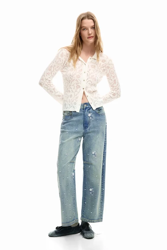 Bestickte Jeans Bestickte Jeans