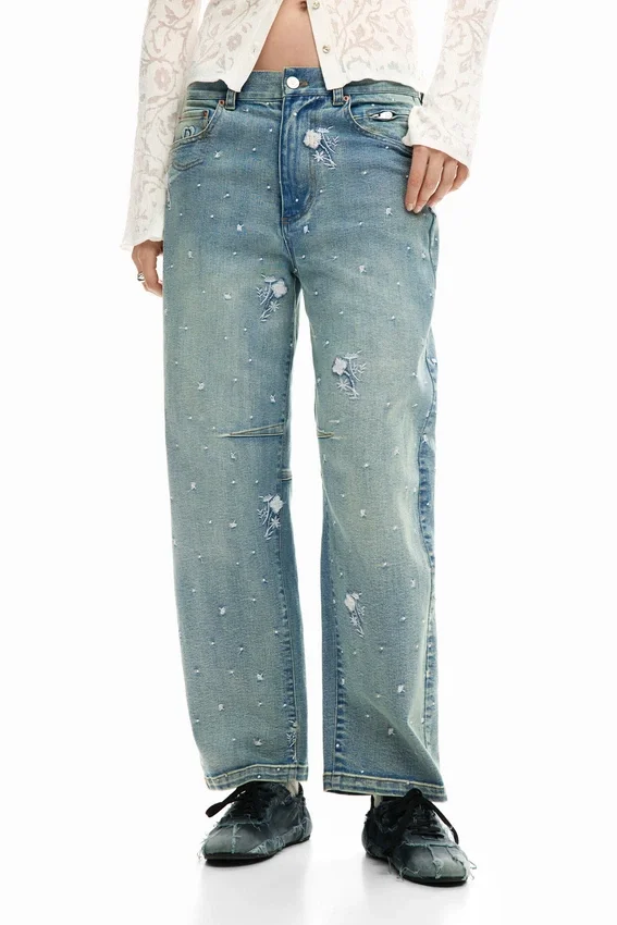 Bestickte Jeans Bestickte Jeans