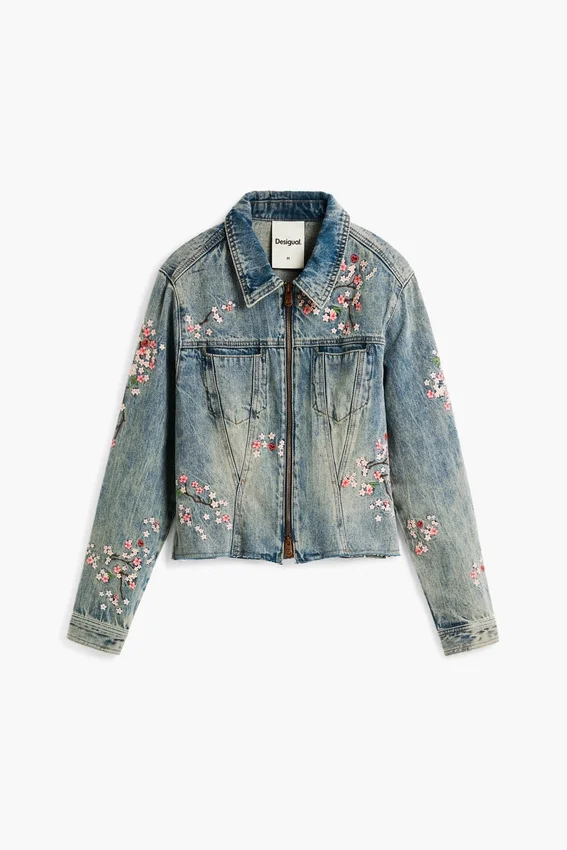 Bestickte Jeansjacke Bestickte Jeansjacke