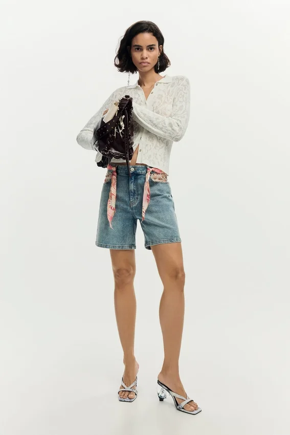 Bestickte Jeansshorts Bestickte Jeansshorts