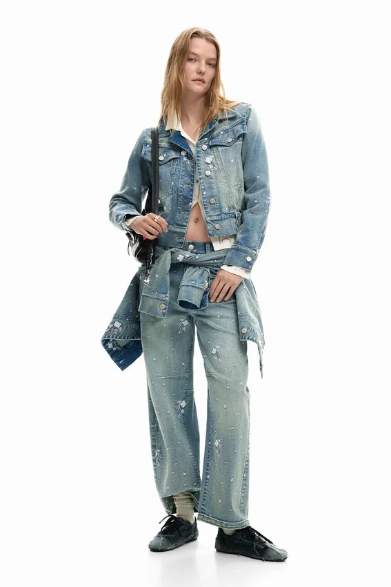 Bestickte Trucker-Jacke Bestickte Trucker-Jacke