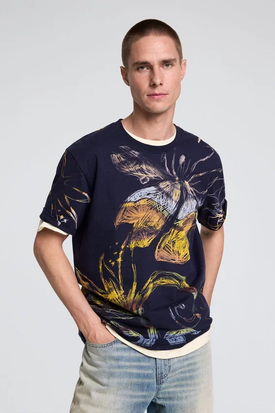 Bio-T-Shirt mit Aufdruck Bio-T-Shirt mit Aufdruck