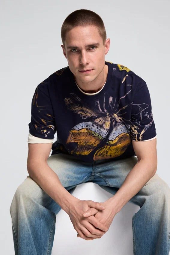 Bio-T-Shirt mit Aufdruck Bio-T-Shirt mit Aufdruck