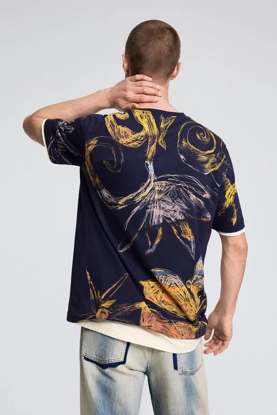 Bio-T-Shirt mit Aufdruck Bio-T-Shirt mit Aufdruck