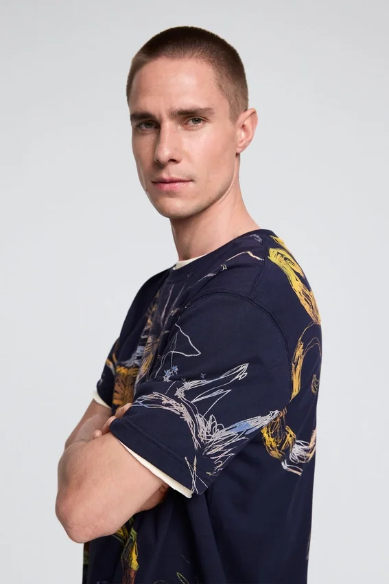 Bio-T-Shirt mit Aufdruck Bio-T-Shirt mit Aufdruck