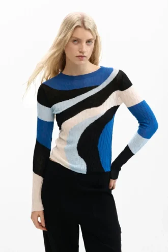 Blauer Strickpullover Blauer Strickpullover
