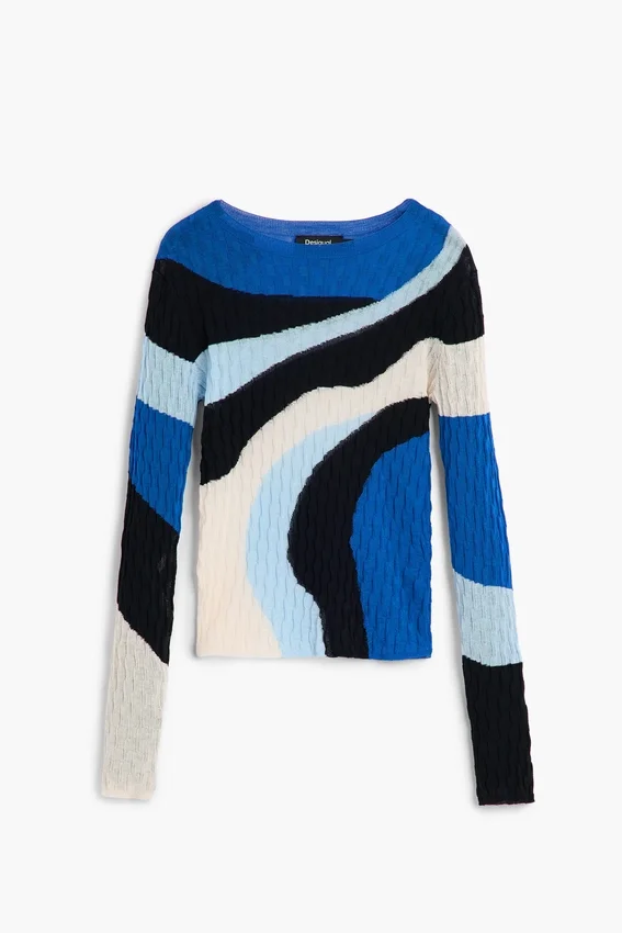 Blauer Strickpullover Blauer Strickpullover