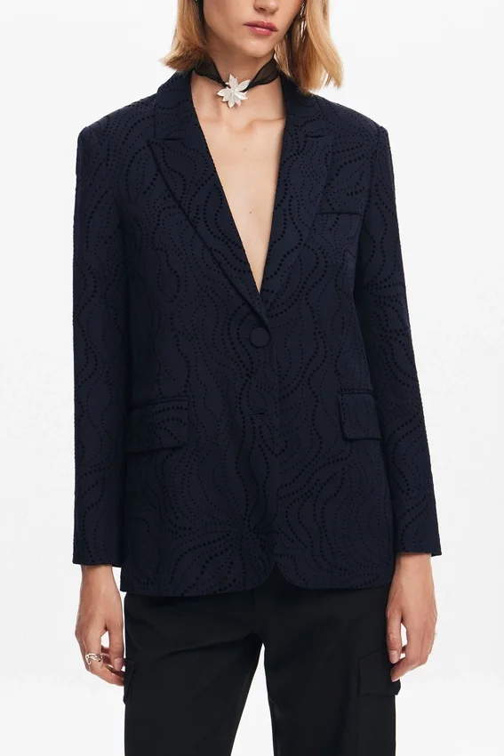 Blazer mit Blumenstickerei Blazer mit Blumenstickerei