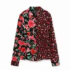 Blumiges Hemd mit Raffungen Blumiges Hemd mit Raffungen