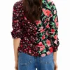 Blumiges Hemd mit Raffungen Blumiges Hemd mit Raffungen