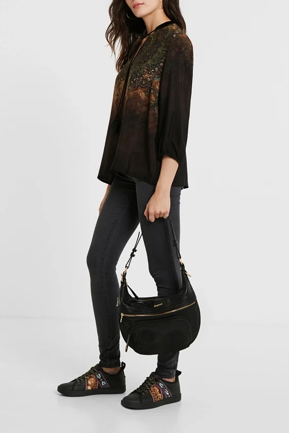 Bluse mit 3/4-Ärmeln und Print Bluse mit 3/4-Ärmeln und Print