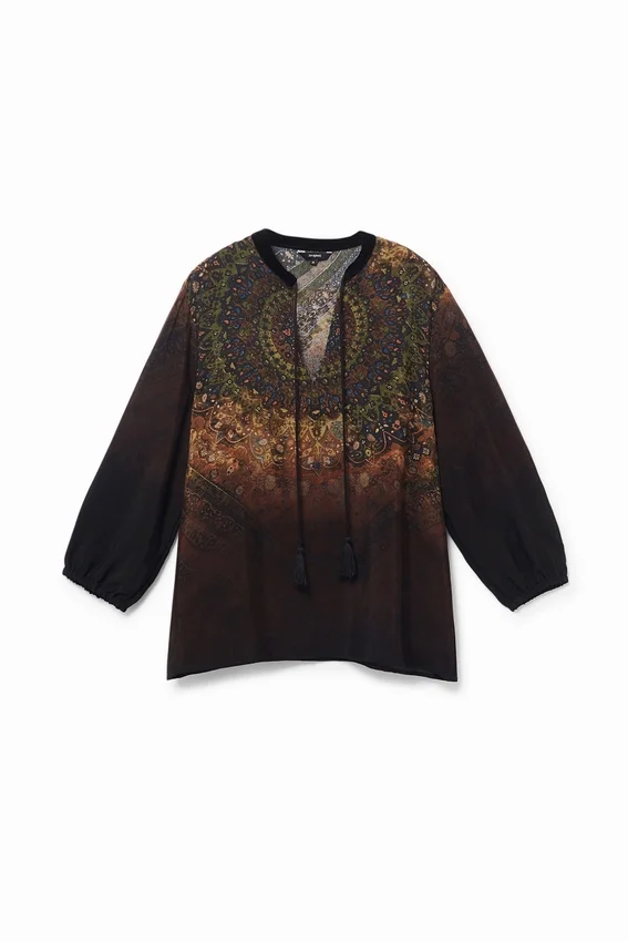 Bluse mit 3/4-Ärmeln und Print Bluse mit 3/4-Ärmeln und Print