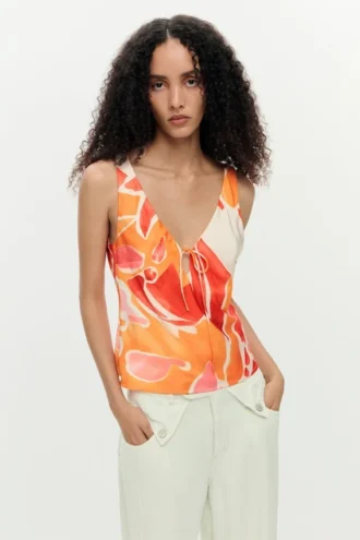 Bluse mit Blütenblatt-Trägern