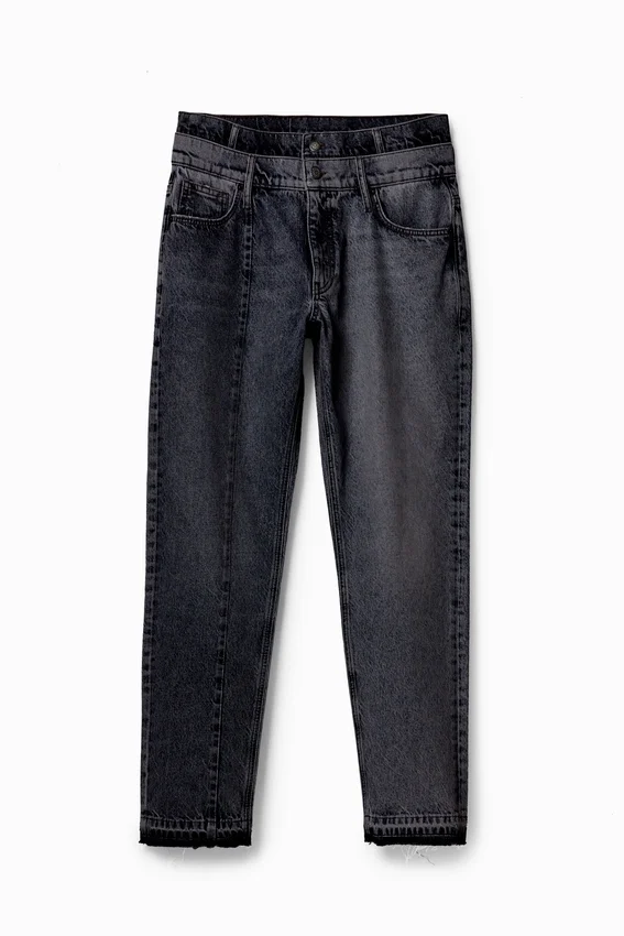 Carrot-Jeans mit doppeltem Bund Carrot-Jeans mit doppeltem Bund