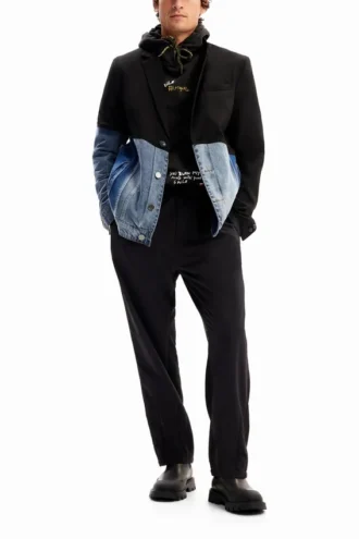 Denim-Blazer aus zwei Materialien Denim-Blazer aus zwei Materialien