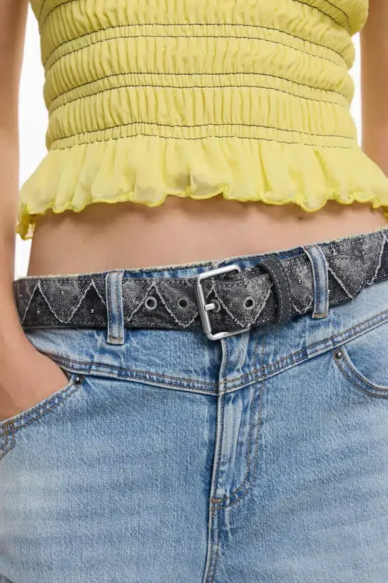 Denim-Gürtel mit Zickzackmuster Denim-Gürtel mit Zickzackmuster