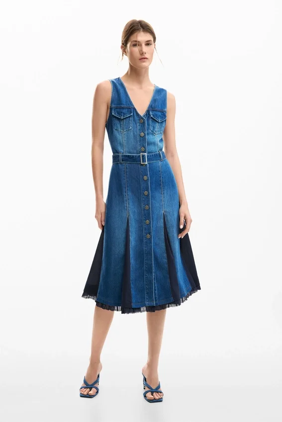 Denim-Midi-Kleid Denim-Midi-Kleid