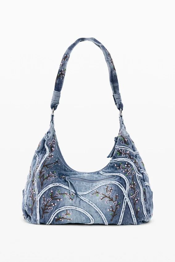 Denim-Tasche mit Schnallen Denim-Tasche mit Schnallen
