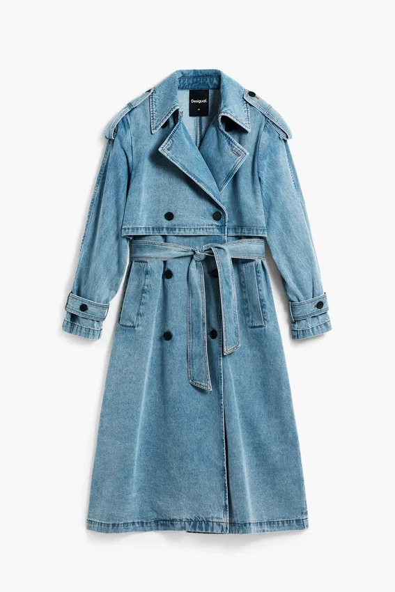 Jeans-Mäntel mit Gürtel Jeans-Mäntel mit Gürtel