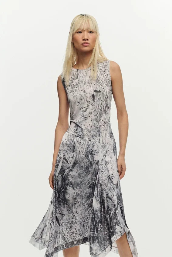 Drapiertes A-Linien-Kleid Drapiertes A-Linien-Kleid