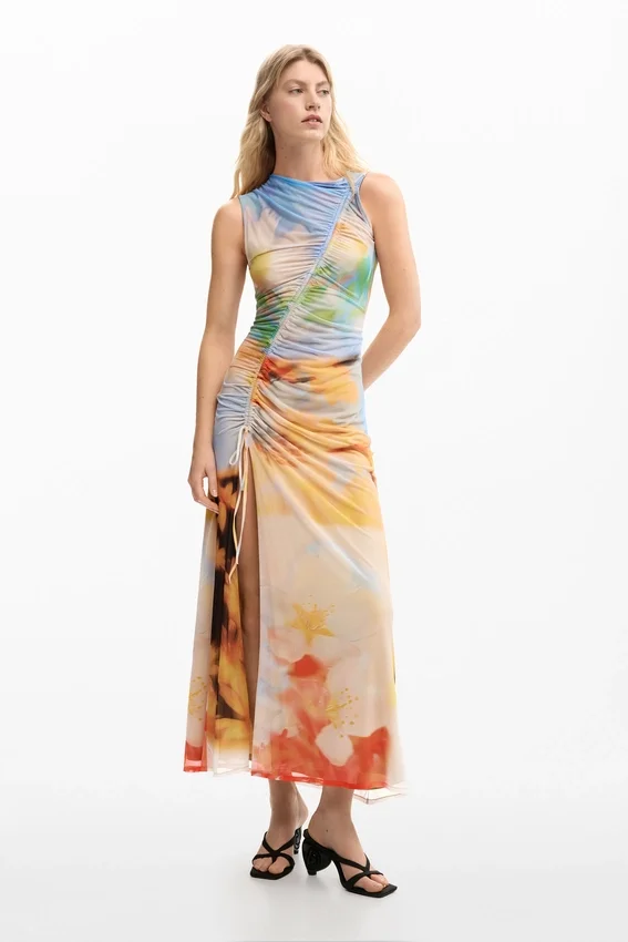 Drapiertes langes Kleid Drapiertes langes Kleid