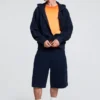 Einfarbige Strick-Bermuda-Shorts Einfarbige Strick-Bermuda-Shorts
