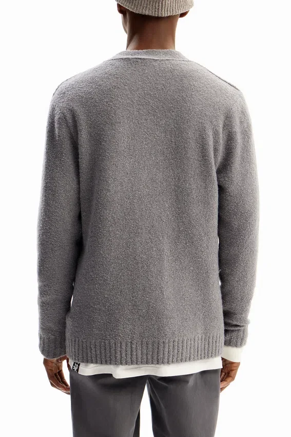 Einfarbige, strukturierte Strickjacke Einfarbige, strukturierte Strickjacke