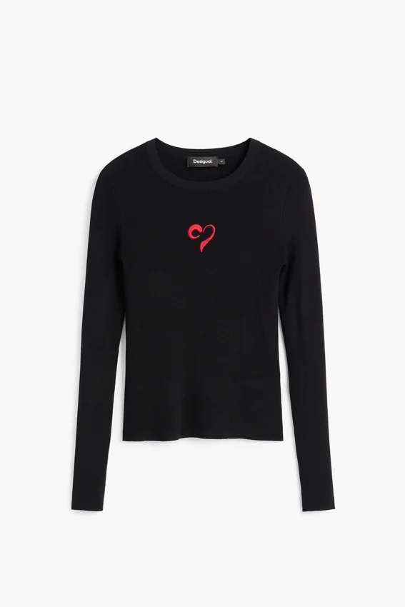 Feiner Pullover mit Herzmotiv Feiner Pullover mit Herzmotiv