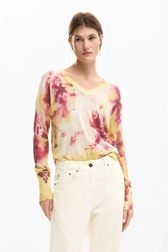 Feinstrick-Pullover mit Blumenmuster Feinstrick-Pullover mit Blumenmuster