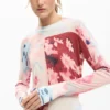 Feinstrick-Pullover mit Collage-Print Feinstrick-Pullover mit Collage-Print