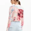 Feinstrick-Pullover mit Collage-Print Feinstrick-Pullover mit Collage-Print