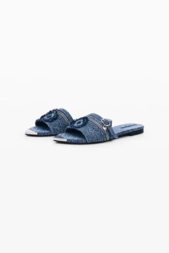Flache Jeans-Sandale