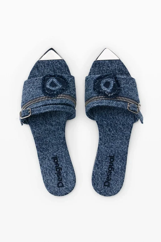 Flache Jeans-Sandale Flache Jeans-Sandale