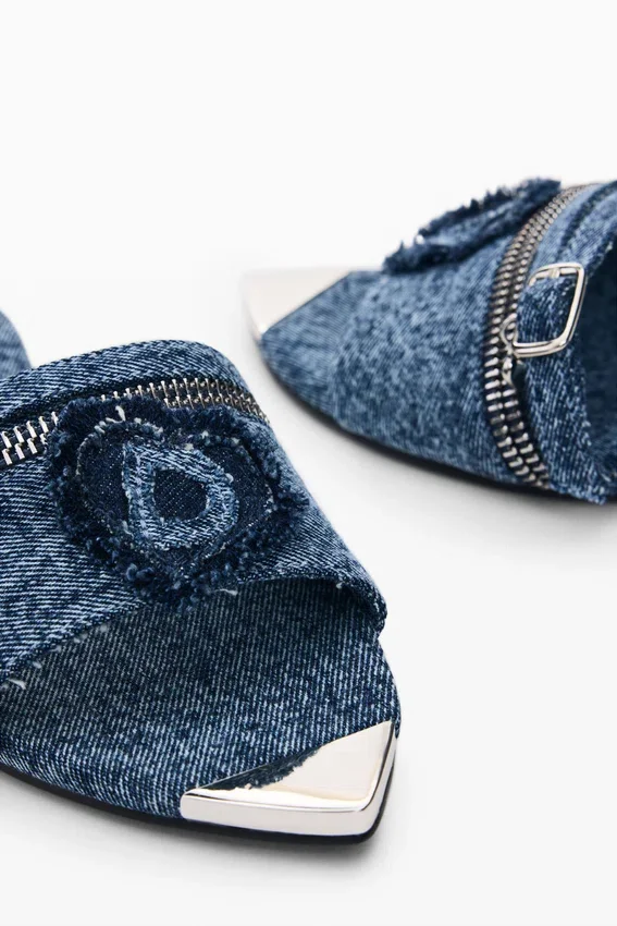 Flache Jeans-Sandale Flache Jeans-Sandale