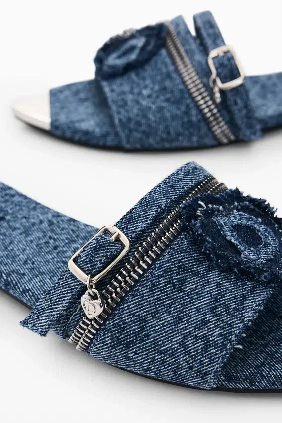 Flache Jeans-Sandale Flache Jeans-Sandale