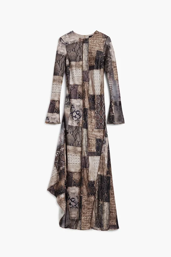 Fließendes Kleid mit Animal-Print Fließendes Kleid mit Animal-Print