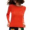 Geripptes T-Shirt mit Logo Geripptes T-Shirt mit Logo