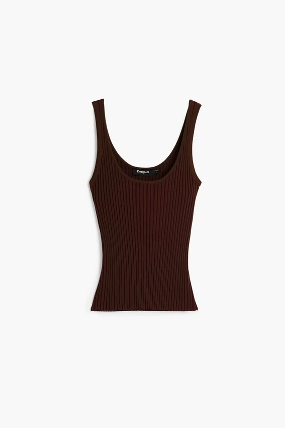 Geripptes T-Shirt mit Trägern Geripptes T-Shirt mit Trägern